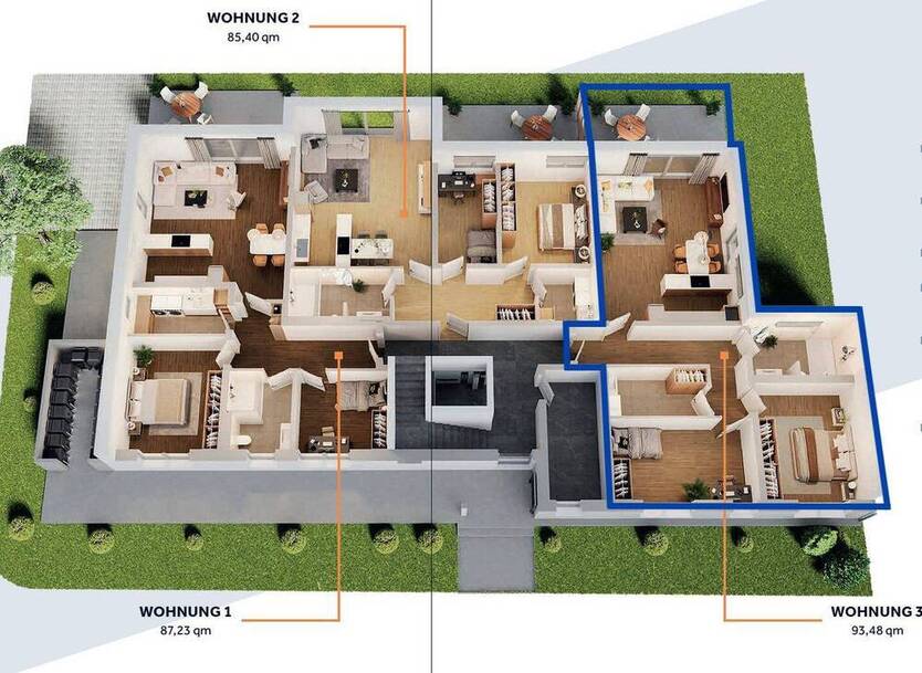 Hochwertige 3-ZKB-NeubauWohnung mit Terrasse & Stellplatz in Rehlingen zu vermieten