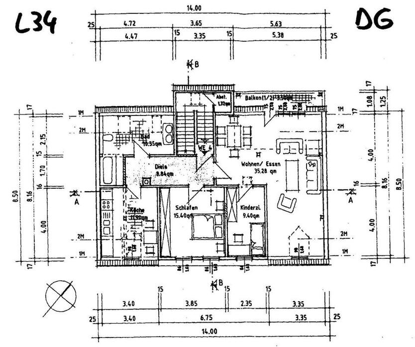 L34W4 - Tolle 3-Zimmer - DG-Wohnung in Vierfamilienhaus, Balkon, Gartennutzung zimmer