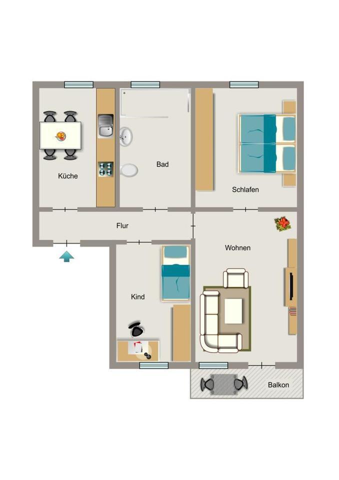 3-Zimmer-Wohnung in Bochum Hofstede zimmer
