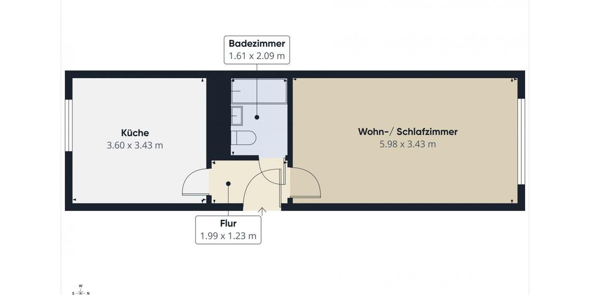 Erdgeschoßwohnung Dessau-Roßlau Dessau - 1 Zimmer, 40 m&sup2;, 250&euro; | Angebot:24848635