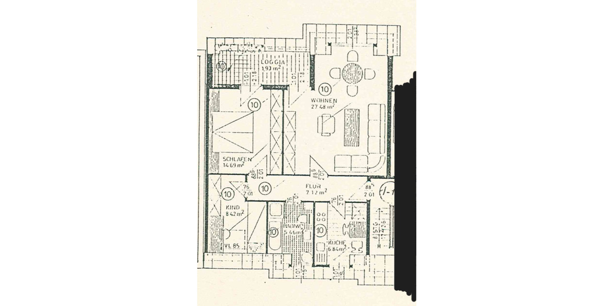 Dachgeschoßwohnung Minden Kuhlenkamp - 3 Zimmer, 70 m&sup2;, 550&euro; | Angebot:24783763
