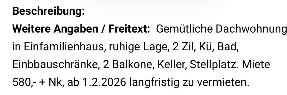 Gemütliche helle Wohnung in Müllheim Ortsteil Britzingen 2 zimmer