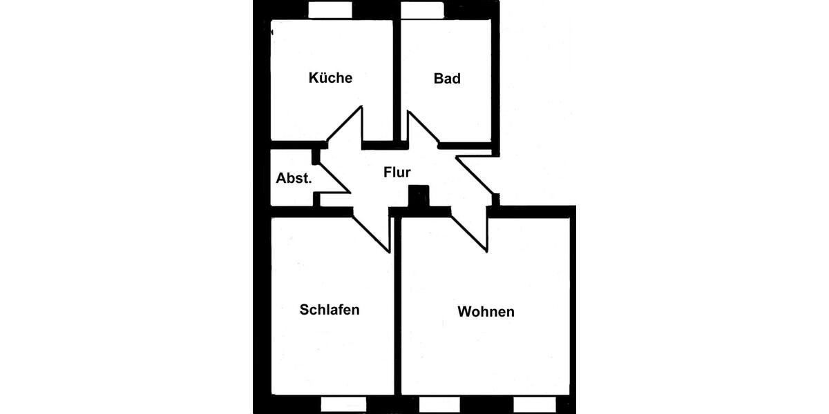 Etagenwohnung Roßwein - 2 Zimmer, 48 m&sup2;, 250&euro; | Angebot:25375181