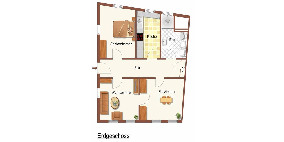 Etagenwohnung Esslingen Stadtmitte - 3 Zimmer, 80 m&sup2;, 980&euro; | Angebot:26038217