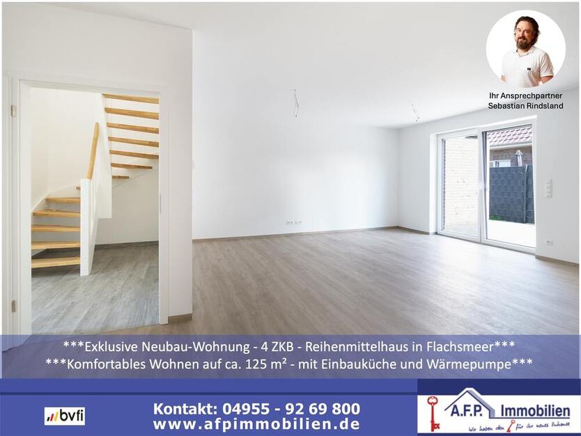 ***Exklusive Neubau-Wohnung - 4 ZKB - Reihenmittelhaus in Flachsmeer*** 4 zimmer