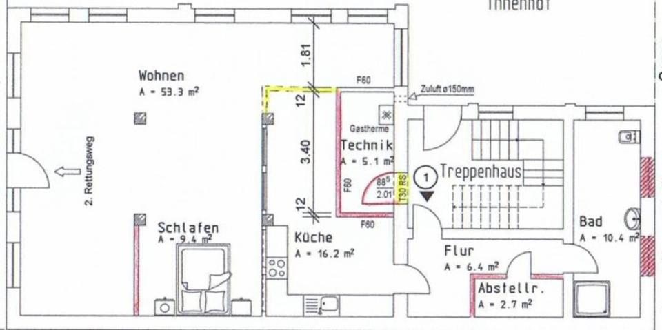 Erdgeschoßwohnung Rinteln - 2 Zimmer, 104 m&sup2;, 770&euro; | Angebot:24628739
