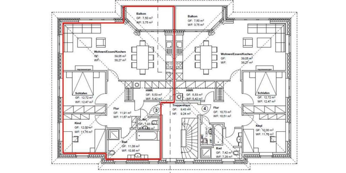 Etagenwohnung Lüneburg Ebensberg - 3 Zimmer, 95 m&sup2;, 800&euro; | Angebot:26165177