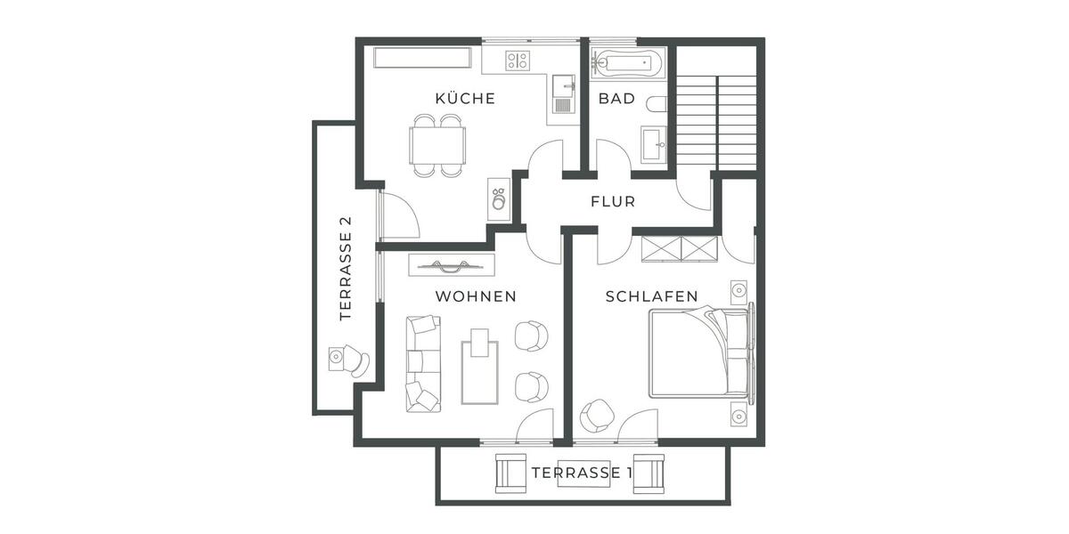 Dachgeschoßwohnung Überlingen - 2 Zimmer, 63 m&sup2;, 1.200&euro; | Angebot:25055275