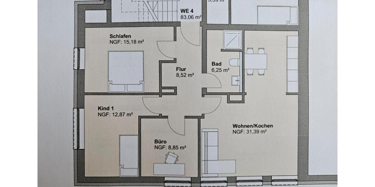 Etagenwohnung Bielefeld Mitte - 4 Zimmer, 80 m&sup2;, 990&euro; | Angebot:26521306