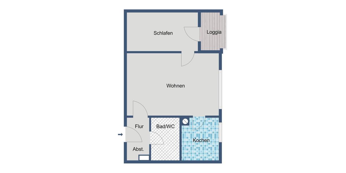 Etagenwohnung Kassel Bettenhausen - 2 Zimmer, 40 m&sup2;, 317&euro; | Angebot:26295127
