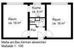 Kleine, bezugsfertige 2-Zimmerwohnung mit Dusche. 2 zimmer