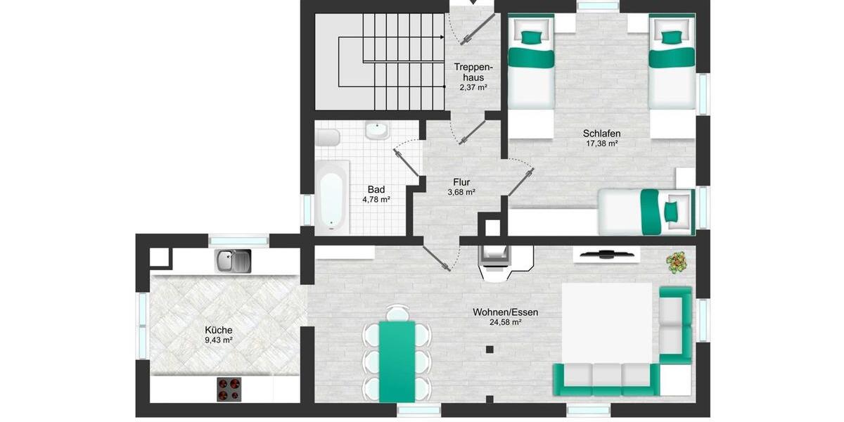 Etagenwohnung Offenau - 4 Zimmer, 89 m&sup2;, 1.490&euro; | Angebot:19149772