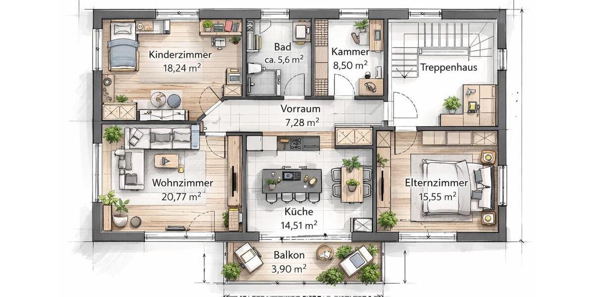 Etagenwohnung Moosthenning - 3 Zimmer, 92 m&sup2;, 1.150&euro; | Angebot:25254894