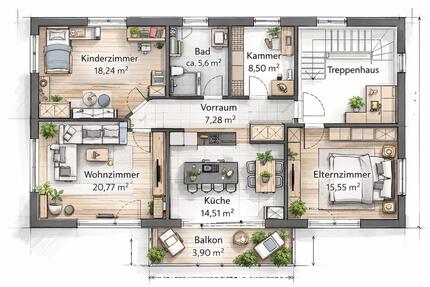 Wohnung Moosthenning - 3 Zimmer, 92 m&sup2;, 1.150&euro; | Angebot:25254894