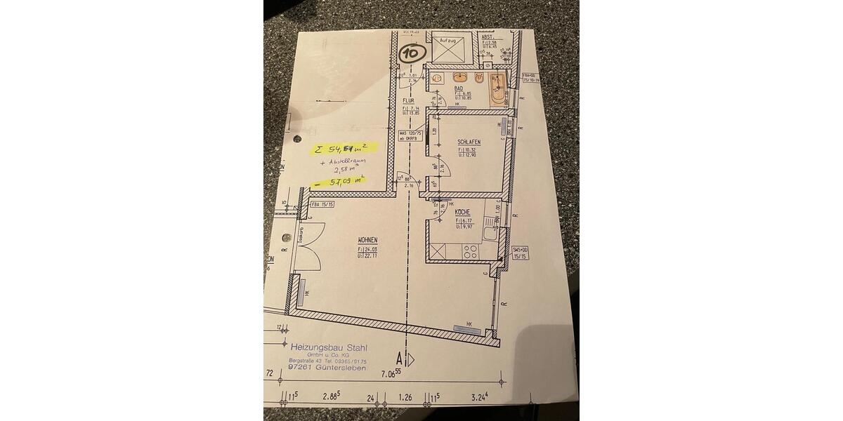 Etagenwohnung Würzburg Dürrbachau - 2 Zimmer, 57 m&sup2;, 900&euro; | Angebot:24852104