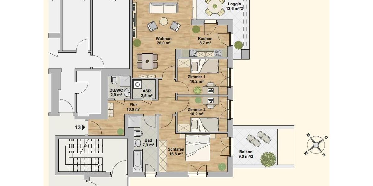 Etagenwohnung Dresden Neustadt - 4 Zimmer, 106 m&sup2;, 2.120&euro; | Angebot:26647875