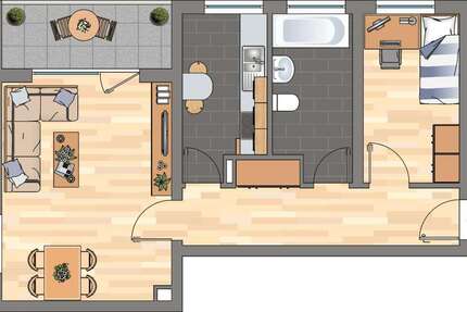 Wohnung Haßloch - 2 Zimmer, 49 m&sup2;, 314&euro; | Angebot:26688238