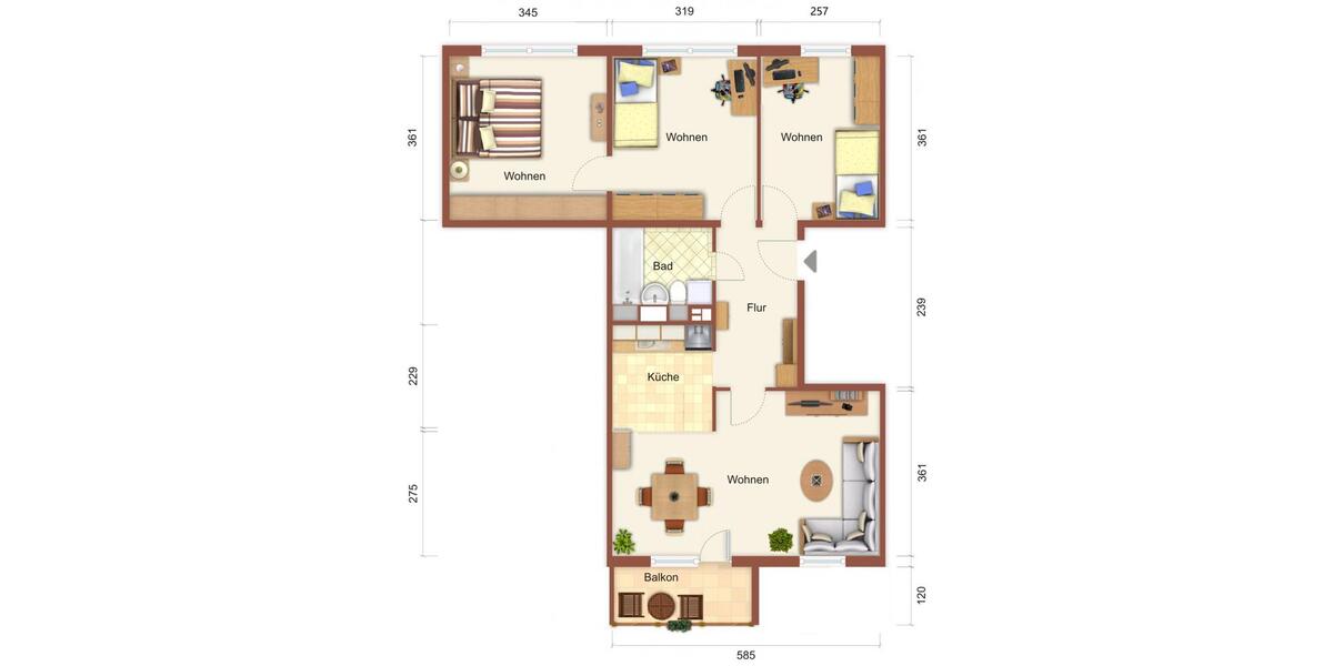 Etagenwohnung Schwedt (Oder) - 4 Zimmer, 70 m&sup2;, 420&euro; | Angebot:25880724