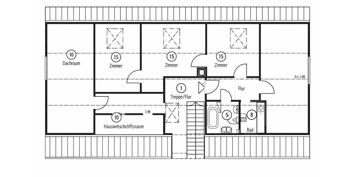 Dachgeschoßwohnung Schwieberdingen - 4 Zimmer, 80 m&sup2;, 1.195&euro; | Angebot:26543771