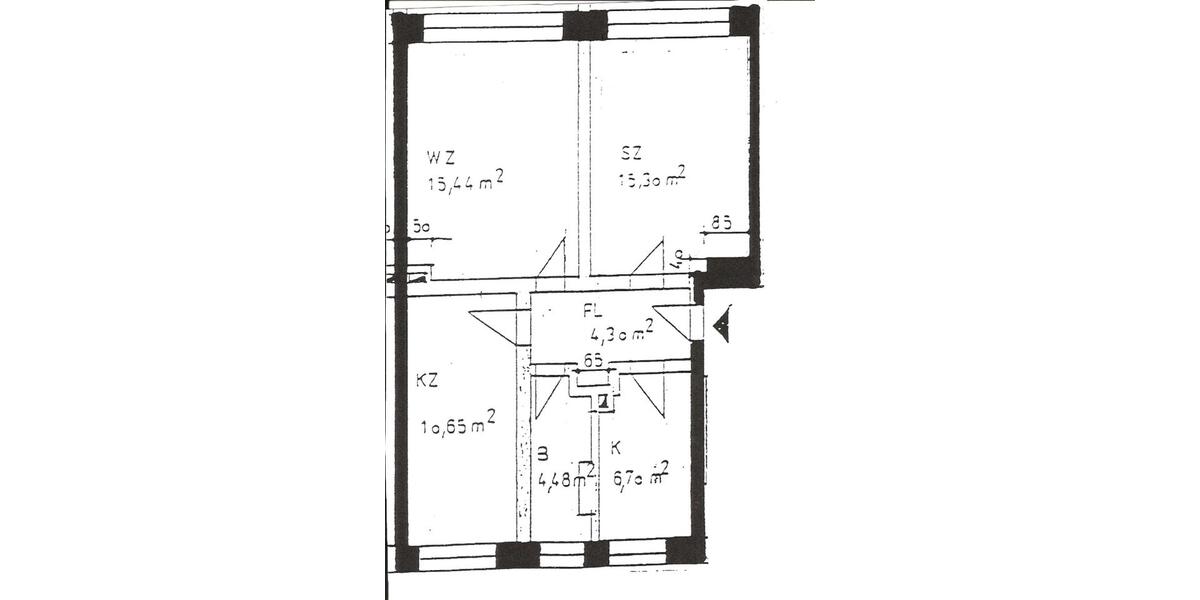Erdgeschoßwohnung Coswig (Anhalt) - 3 Zimmer, 59 m&sup2;, 310&euro; | Angebot:19367892