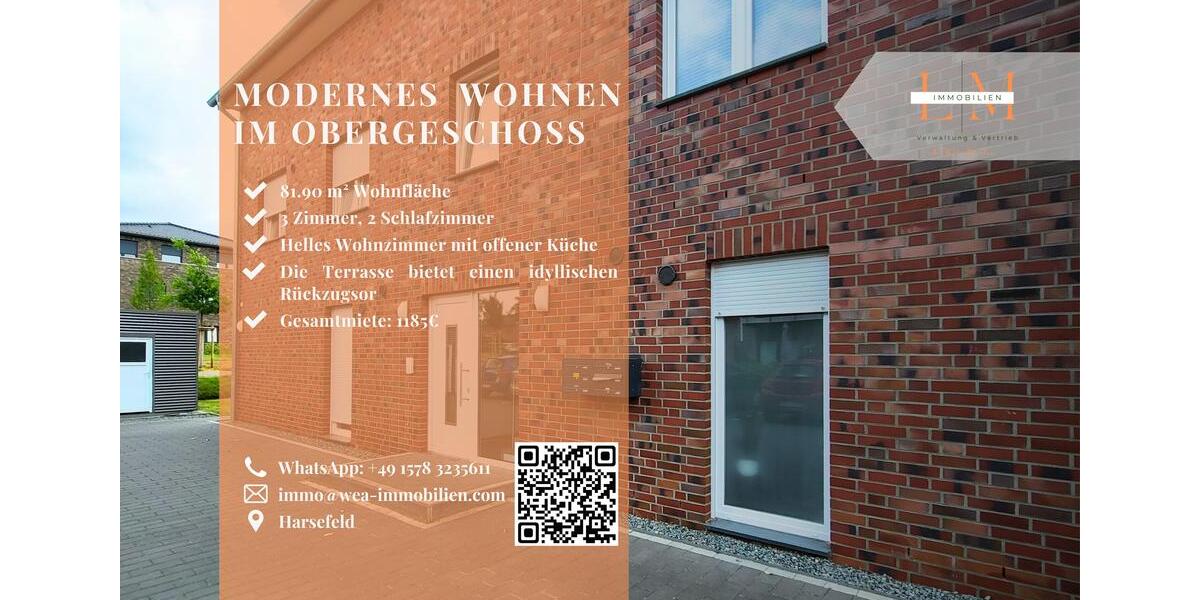 Etagenwohnung Harsefeld - 3 Zimmer, 82 m&sup2;, 985&euro; | Angebot:25342426