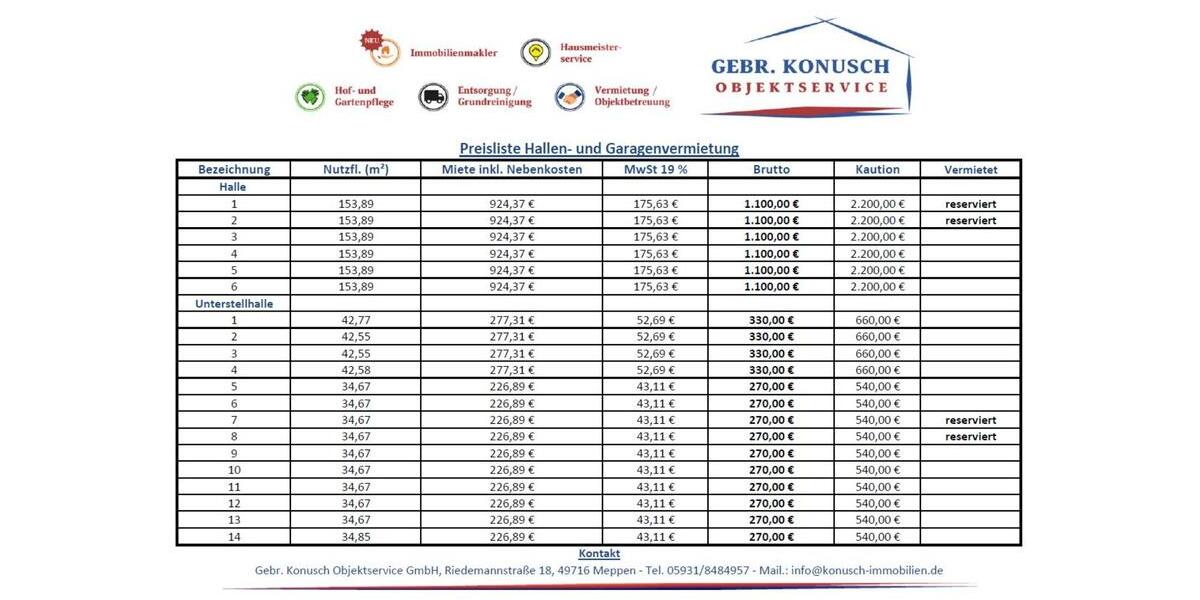 Gewerbeobjekt Meppen - 1.050&euro; | Angebot:24638902