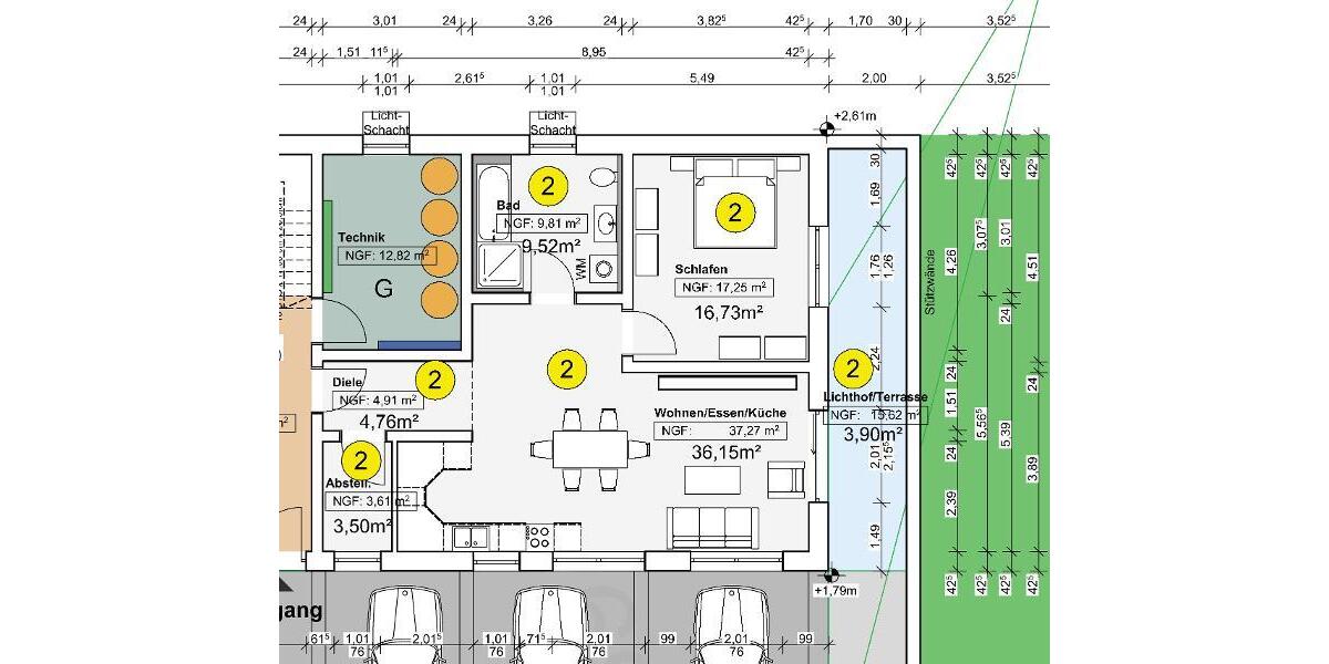 2 Zi. Neubauwohnung (Nr. 2) im UG (ebenerdig) mit Terrasse - Etagenwohnung Adelsdorf OT | Angebot:24466870