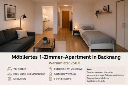 Wohnung Backnang - 1 Zimmer, 28 m&sup2;, 750&euro; | Angebot:26688450