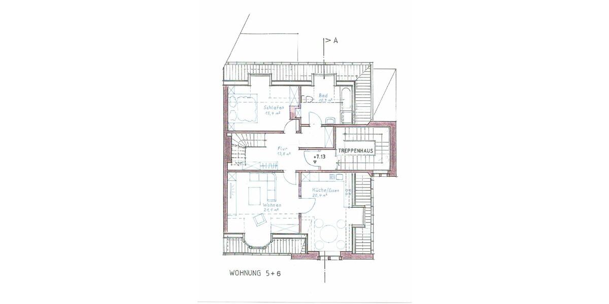 Dachgeschoßwohnung Kirn - 3.5 Zimmer, 125 m&sup2;, 820&euro; | Angebot:26325922