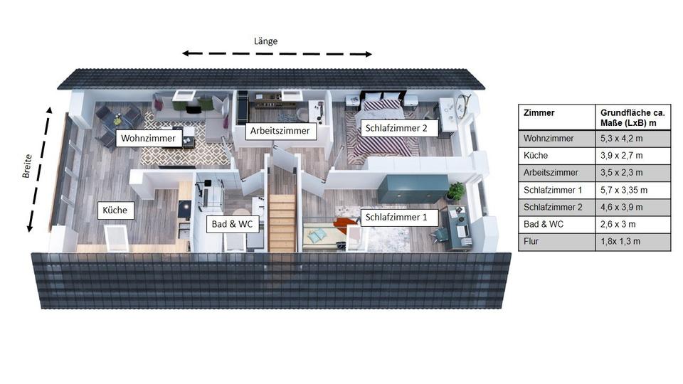 Wohnen auf Zeit Itzehoe - 3.5 Zimmer, 81 m&sup2;, 1.300&euro; | Angebot:26419277