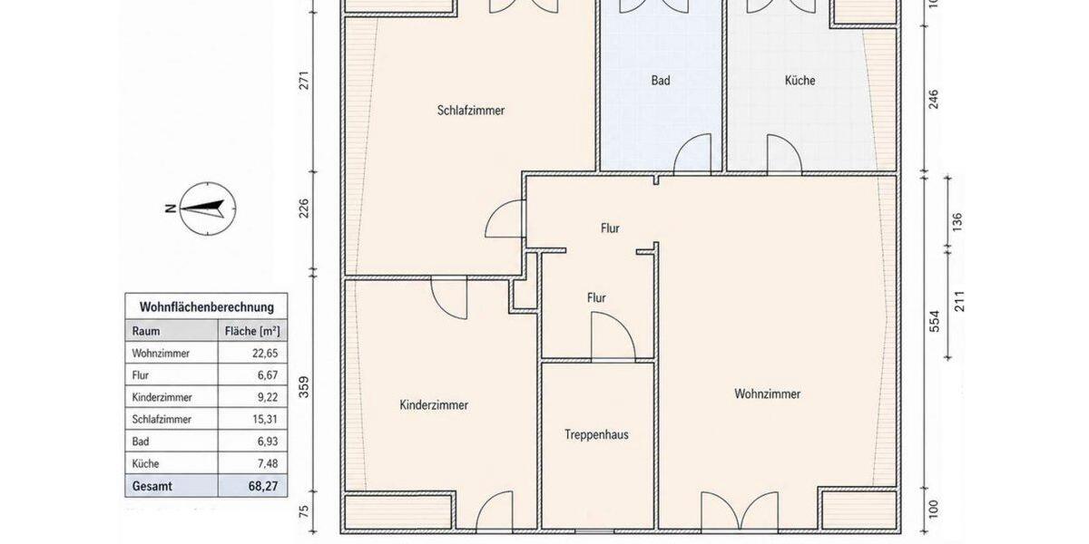 Dachgeschoßwohnung Karben - 3 Zimmer, 68 m&sup2;, 819&euro; | Angebot:26696896