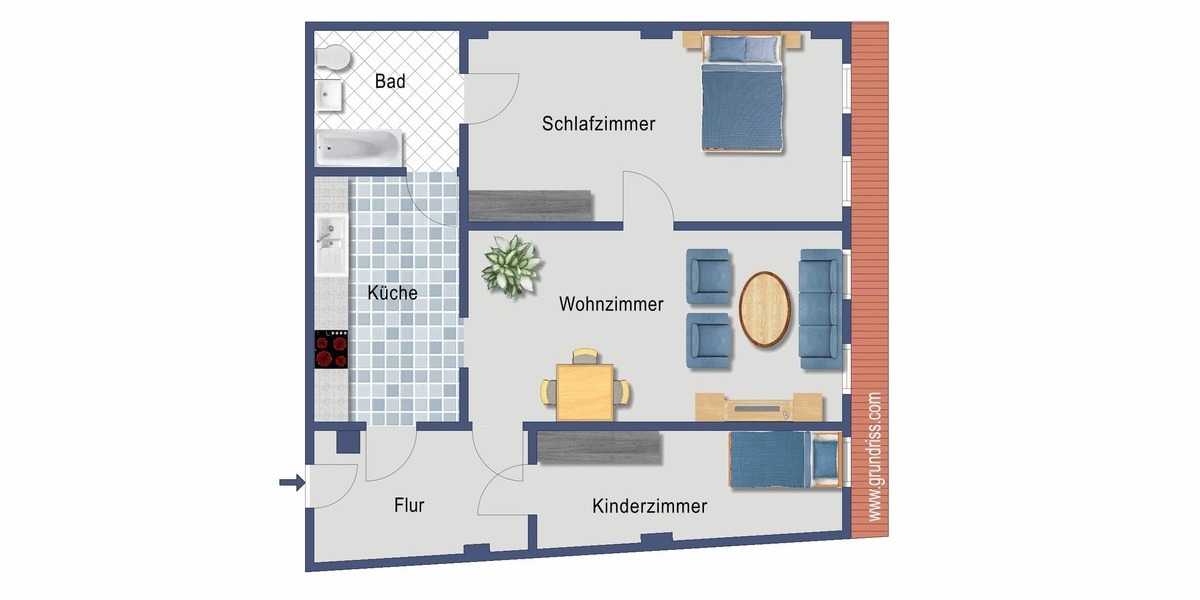 WG geeignet-3-Raum-Wohnung mit Einbauküche in zentraler Lage von Mittweida - Dachgeschoßwohnung Mittweida Rößgen | Angebot:27279778