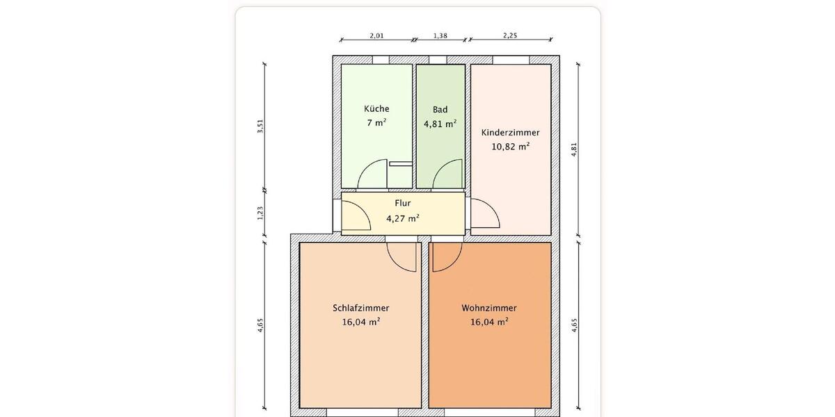Etagenwohnung Stadtroda - 3 Zimmer, 57 m&sup2;, 595&euro; | Angebot:26351027