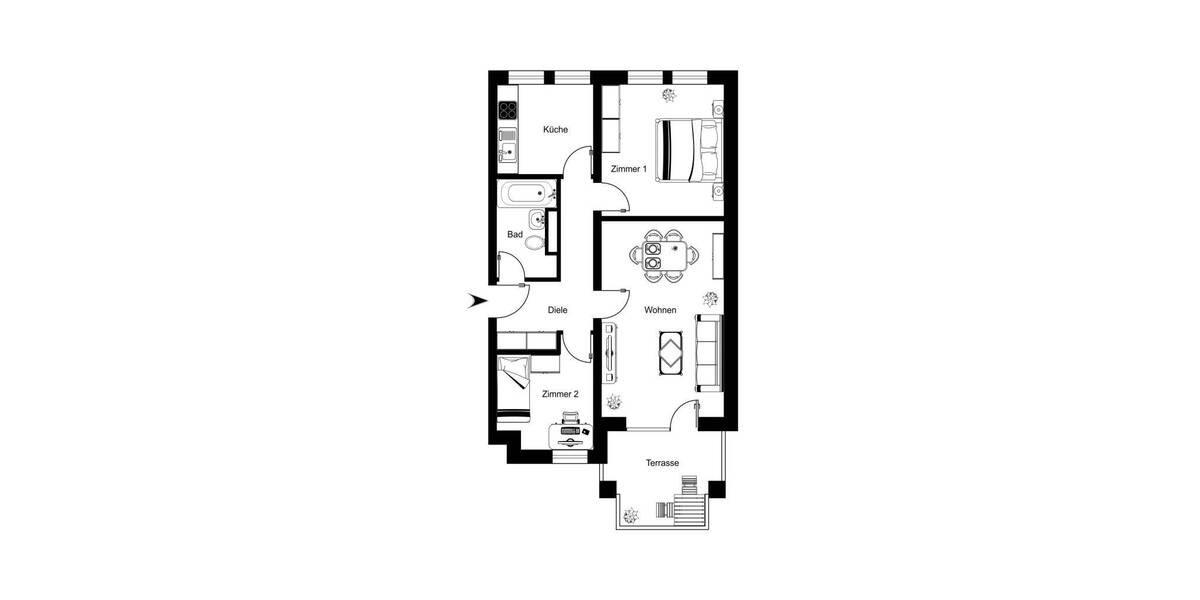 Etagenwohnung Lüneburg Mittelfeld - 3 Zimmer, 69 m&sup2;, 840&euro; | Angebot:26376801