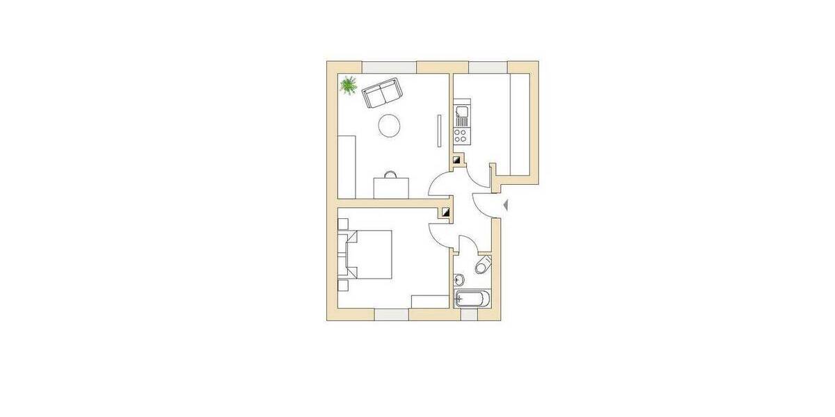 Etagenwohnung Böhlen - 2 Zimmer, 47 m&sup2;, 385&euro; | Angebot:26065973