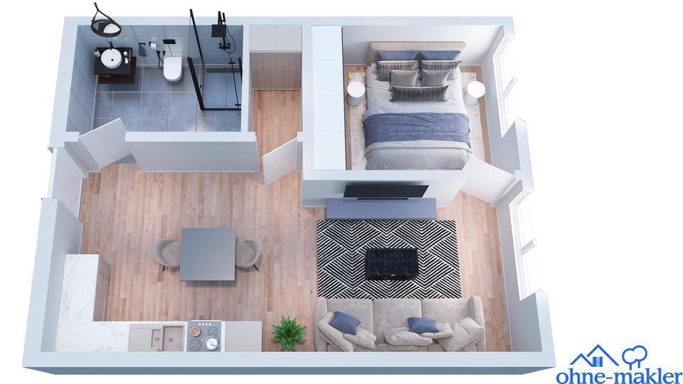 Exklusive 2 Zimmer Neubauwohnung mit Stellplatz und Einbauküche zimmer