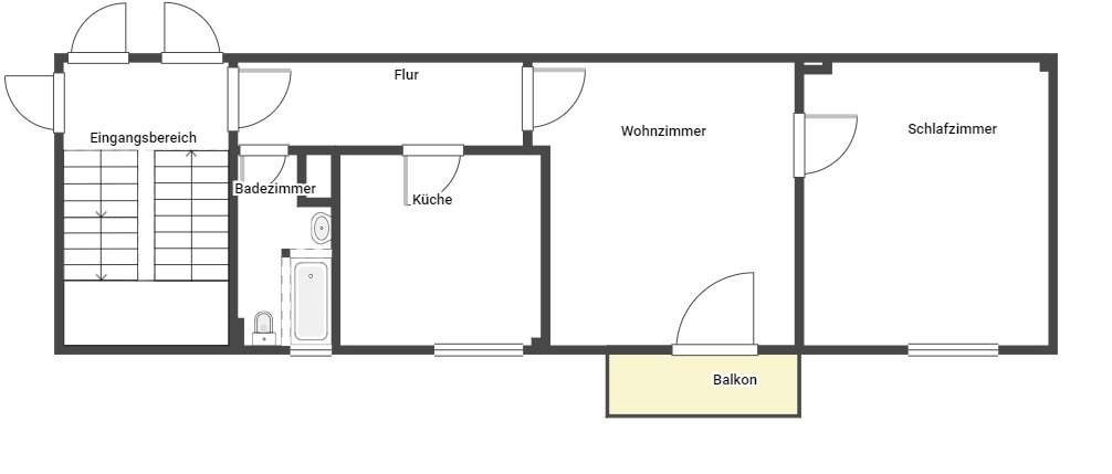 Etagenwohnung Ludwigshafen am Rhein Parkinsel - 2 Zimmer, 46 m&sup2;, 539&euro; | Angebot:27286430