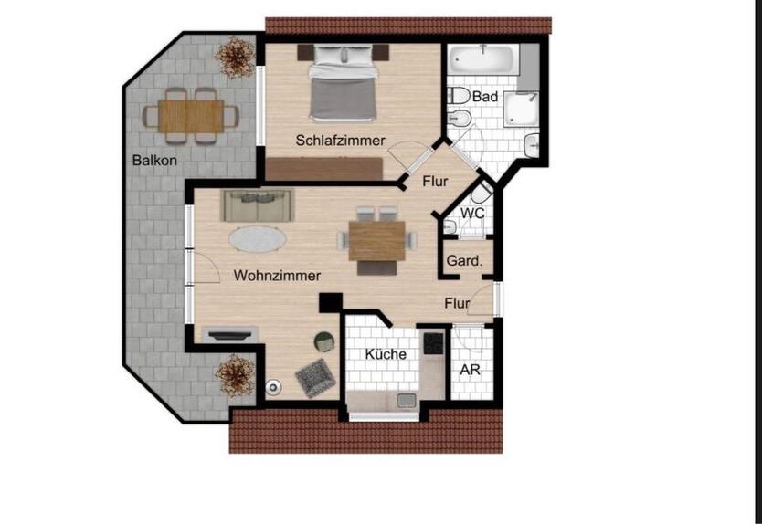 Lichtdurchflutete vollmöblierte DG Wohnung zur Untermiete