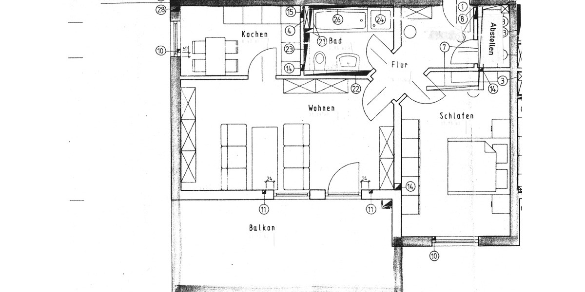 Etagenwohnung Wittlich - 2 Zimmer, 72 m&sup2;, 600&euro; | Angebot:24821111