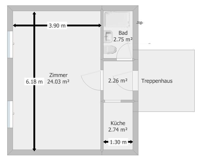 Etagenwohnung Weinstadt - 1 Zimmer, 31 m&sup2;, 410&euro; | Angebot:26041300