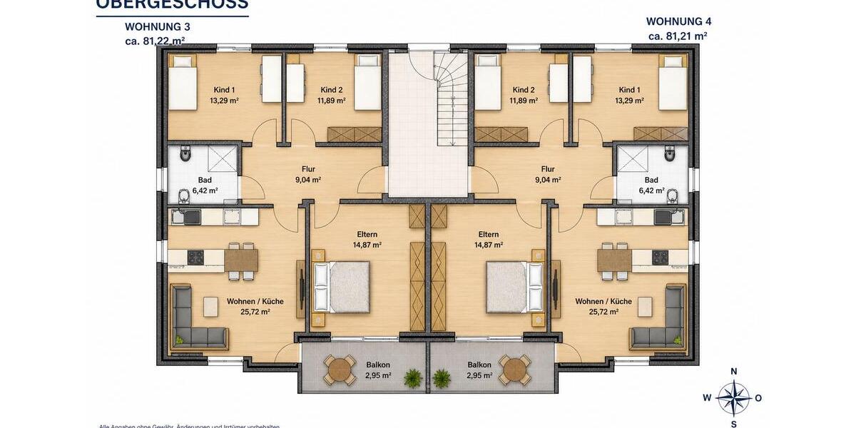 Etagenwohnung Ottersberg - 4 Zimmer, 81 m&sup2;, 1.200&euro; | Angebot:26480651