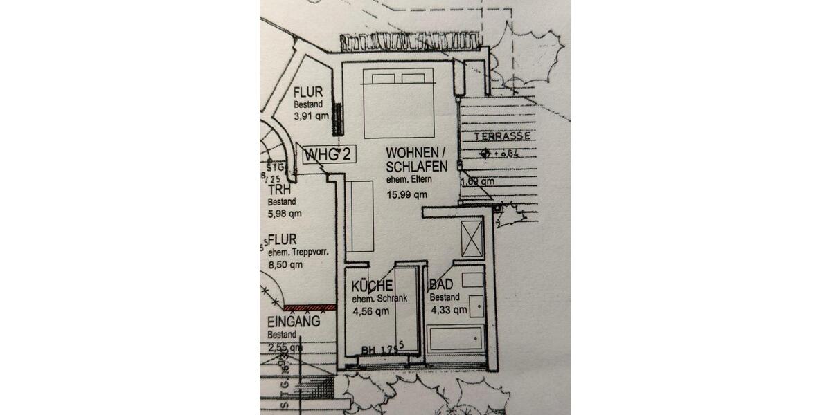 1-Zimmerwohnung voll möbeliert mit Terrasse 1 zimmer