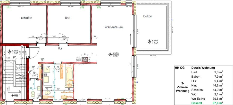 Etagenwohnung Fürth Atzenhof - 3 Zimmer, 98 m&sup2;, 1.552&euro; | Angebot:26337871