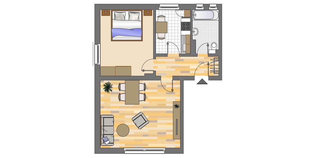 Erdgeschoßwohnung Hagen Hagen-Nord - 2 Zimmer, 52 m&sup2;, 389&euro; | Angebot:25146299