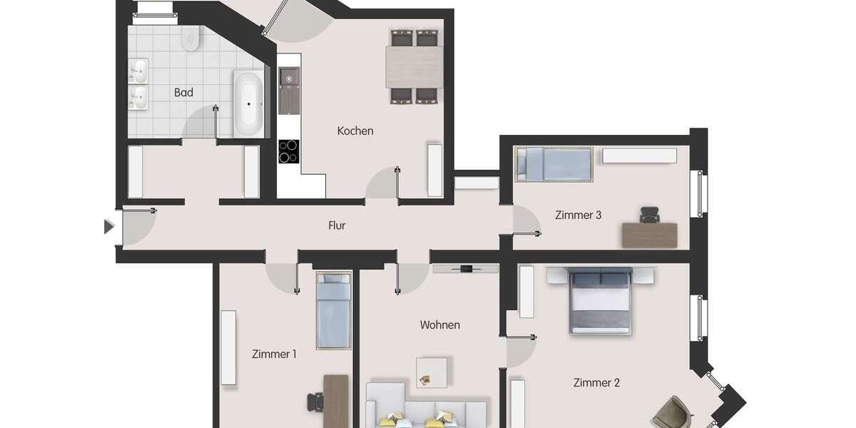 Etagenwohnung Magdeburg Fermersleben - 4 Zimmer, 105 m&sup2;, 945&euro; | Angebot:25941965