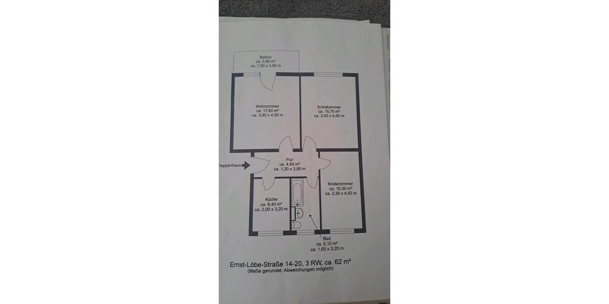Etagenwohnung Stadtroda - 3 Zimmer, 64 m&sup2;, 615&euro; | Angebot:25180644