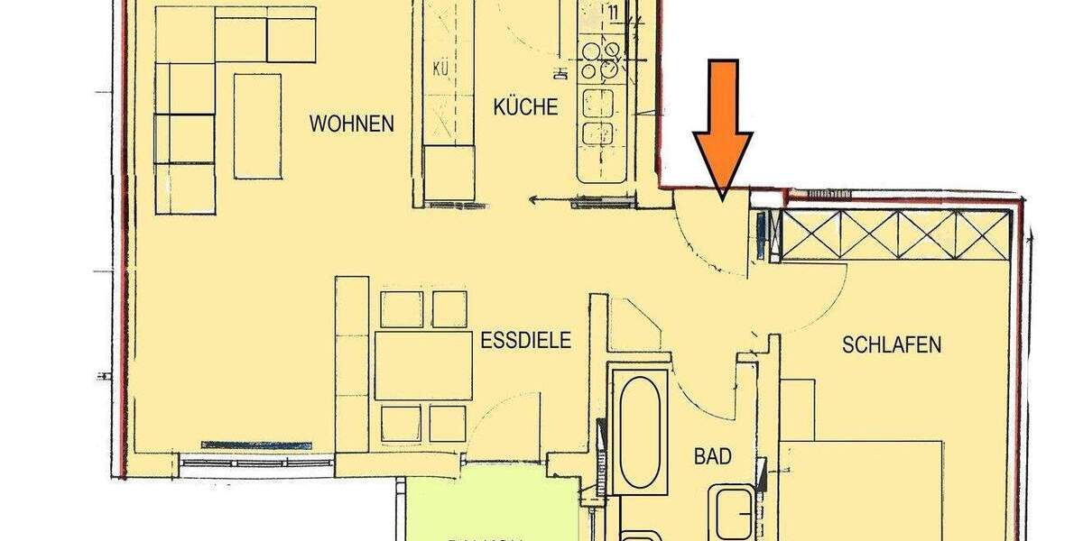 Charmante 2,5 Zimmer Wohnung in begehrter Wohnlage inkl. Küche, Balkon und TG-Stellplatz 2 zimmer
