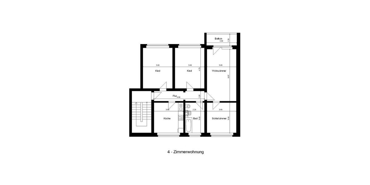 Etagenwohnung Hagenow - 4 Zimmer, 95 m&sup2;, 580&euro; | Angebot:22157257