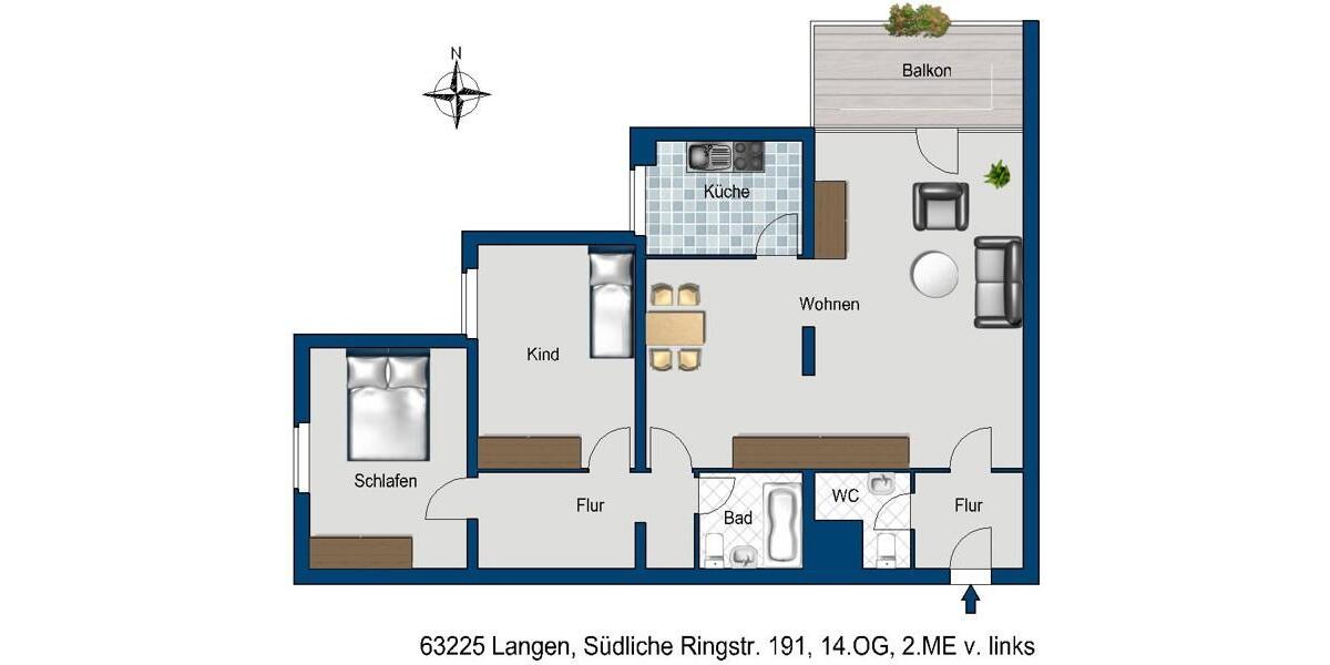Weitblick: Helle 3 Zimmerwohnung mit Balkon 3 zimmer