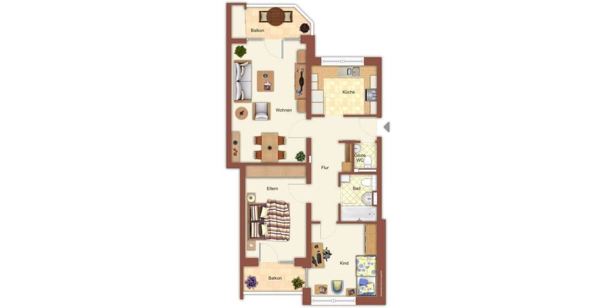 Etagenwohnung Mönchengladbach Hardterbroich-Pesch - 3 Zimmer, 71 m&sup2;, 424&euro; | Angebot:26763198